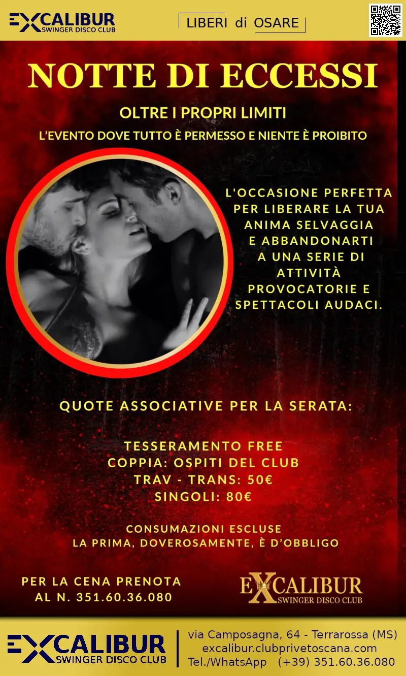 Swinger club prive evento Notte di eccessi, oltre i limiti.